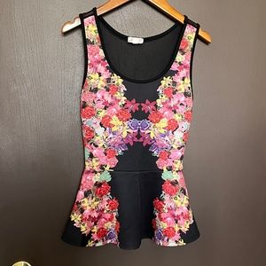 L8ter Floral Peplum Top